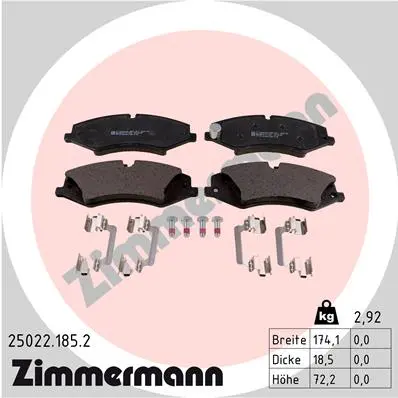 Sada brzdových destiček, kotoučová brzda ZIMMERMANN 25022.185.2