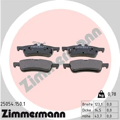 Sada brzdových destiček, kotoučová brzda ZIMMERMANN 25054.150.1