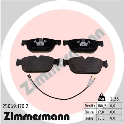 Sada brzdových destiček, kotoučová brzda ZIMMERMANN 25069.170.2