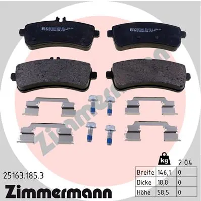 Sada brzdových destiček, kotoučová brzda ZIMMERMANN 25163.185.3