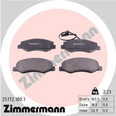 Sada brzdových destiček, kotoučová brzda ZIMMERMANN 25172.180.1