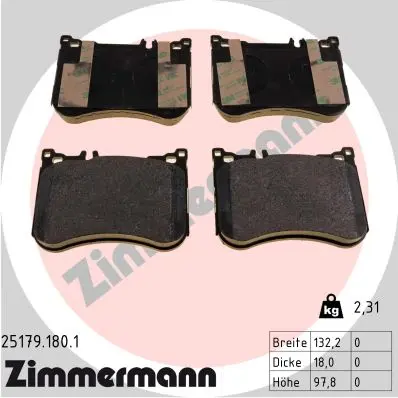 Sada brzdových destiček, kotoučová brzda ZIMMERMANN 25179.180.1