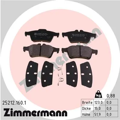 Sada brzdových destiček, kotoučová brzda ZIMMERMANN 25212.160.1