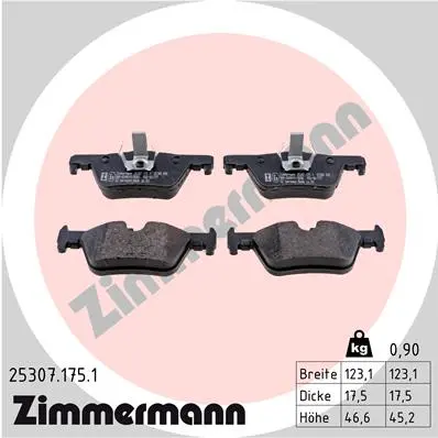 Sada brzdových destiček, kotoučová brzda ZIMMERMANN 25307.175.1