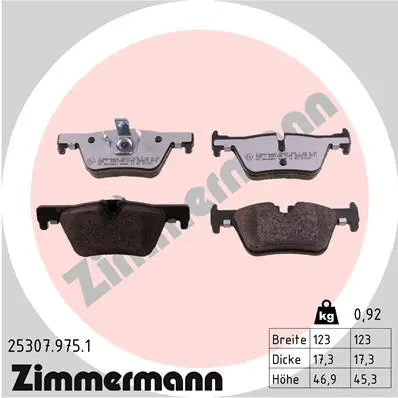 Sada brzdových destiček, kotoučová brzda ZIMMERMANN 25307.975.1