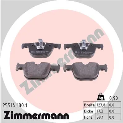 Sada brzdových destiček, kotoučová brzda ZIMMERMANN 25514.180.1