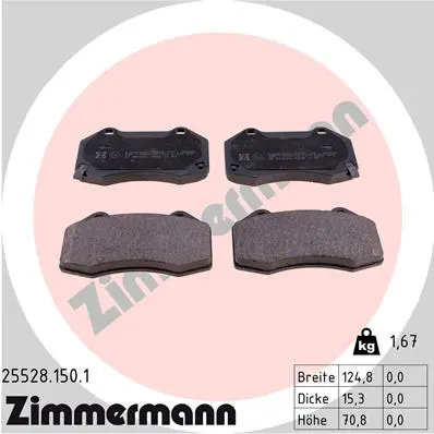 Sada brzdových destiček, kotoučová brzda ZIMMERMANN 25528.150.1
