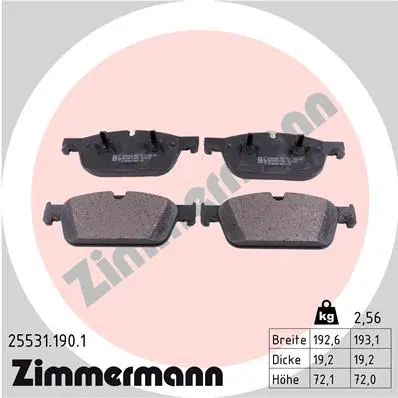 Sada brzdových destiček, kotoučová brzda ZIMMERMANN 25531.190.1