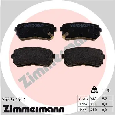 Sada brzdových destiček, kotoučová brzda ZIMMERMANN 25677.160.1