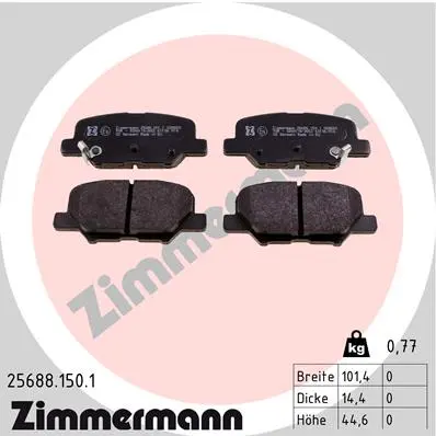 Sada brzdových destiček, kotoučová brzda ZIMMERMANN 25688.150.1