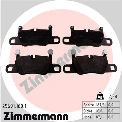 Sada brzdových destiček, kotoučová brzda ZIMMERMANN 25691.160.1