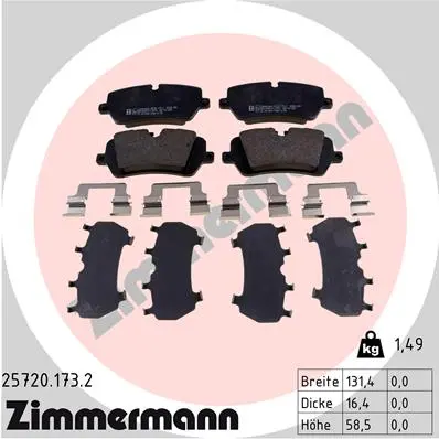 Sada brzdových destiček, kotoučová brzda ZIMMERMANN 25720.173.2