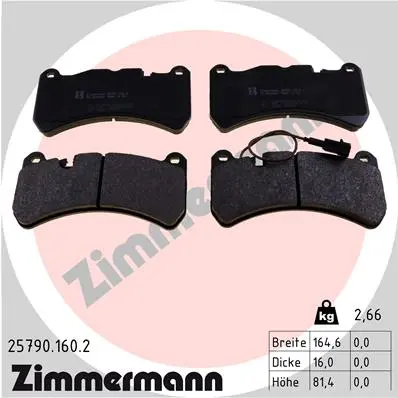 Sada brzdových destiček, kotoučová brzda ZIMMERMANN 25790.160.2