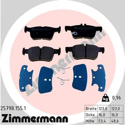 Sada brzdových destiček, kotoučová brzda ZIMMERMANN 25798.155.1