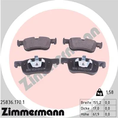 Sada brzdových destiček, kotoučová brzda ZIMMERMANN 25836.170.1