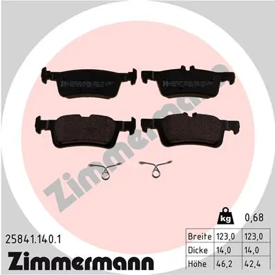 Sada brzdových destiček, kotoučová brzda ZIMMERMANN 25841.140.1