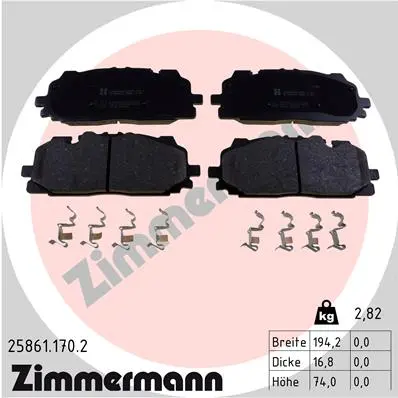 ZIMMERMANN Sada brzdových destiček, kotoučová brzda 258611702