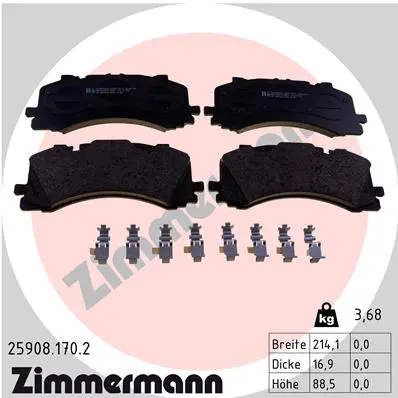 ZIMMERMANN Sada brzdových destiček, kotoučová brzda 259081702