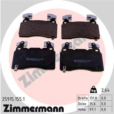 ZIMMERMANN Sada brzdových destiček, kotoučová brzda 259151551