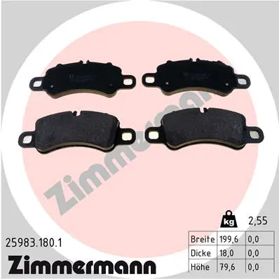 Sada brzdových destiček, kotoučová brzda ZIMMERMANN 25983.180.1