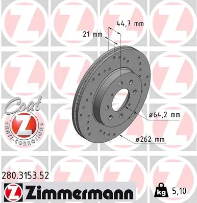 Brzdový kotouč ZIMMERMANN 280.3153.52