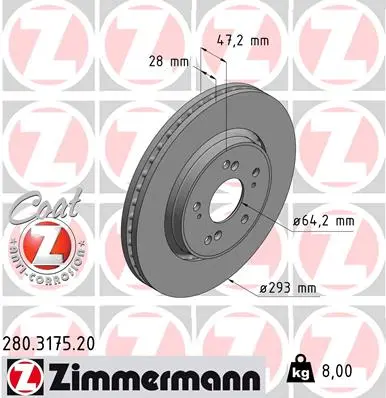 Brzdový kotouč ZIMMERMANN 280.3175.20