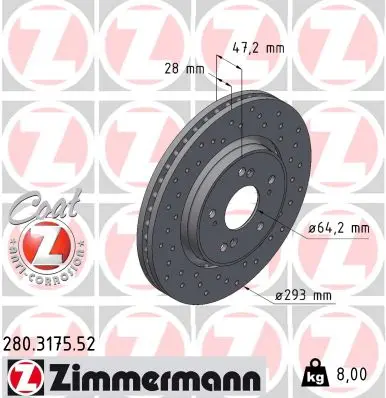 Brzdový kotouč ZIMMERMANN 280.3175.52
