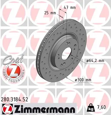 Brzdový kotouč ZIMMERMANN 280.3184.52