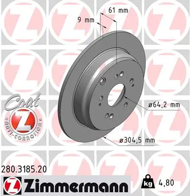 Brzdový kotouč ZIMMERMANN 280.3185.20