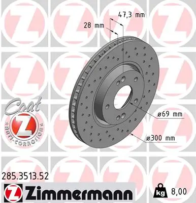 Brzdový kotouč ZIMMERMANN 285.3513.52