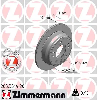 Brzdový kotouč ZIMMERMANN 285.3514.20