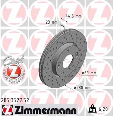 Brzdový kotouč ZIMMERMANN 285.3527.52
