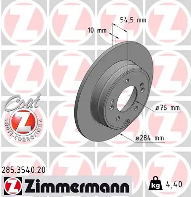 Brzdový kotouč ZIMMERMANN 285.3540.20