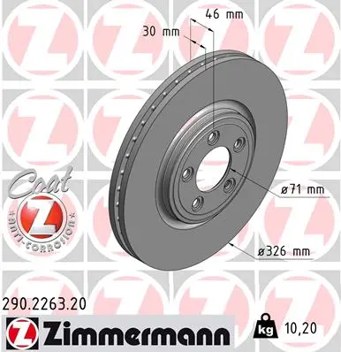 Brzdový kotouč ZIMMERMANN 290.2263.20