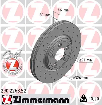 Brzdový kotouč ZIMMERMANN 290.2263.52