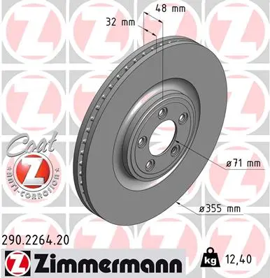 Brzdový kotouč ZIMMERMANN 290.2264.20