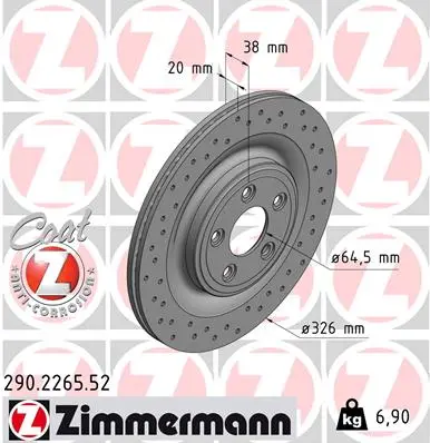 ZIMMERMANN Brzdový kotouč 290226552