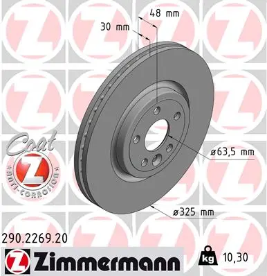 Brzdový kotouč ZIMMERMANN 290.2269.20