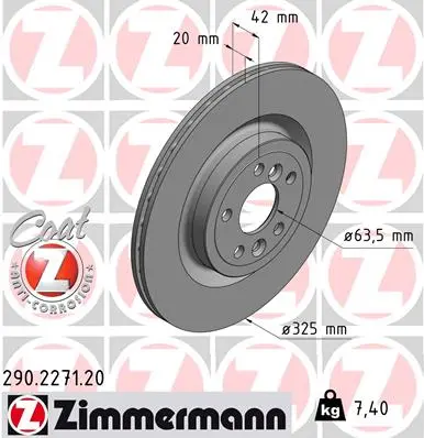 Brzdový kotouč ZIMMERMANN 290.2271.20