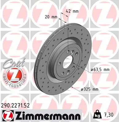 ZIMMERMANN Brzdový kotouč 290227152
