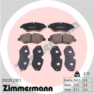 Sada brzdových destiček, kotoučová brzda ZIMMERMANN 29229.210.1