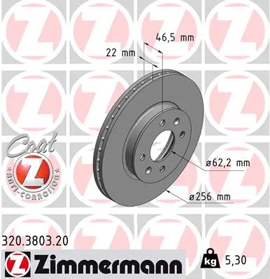 Brzdový kotouč ZIMMERMANN 320.3803.20