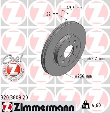 Brzdový kotouč ZIMMERMANN 320.3809.20