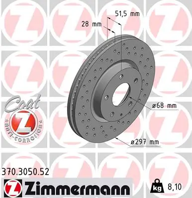Brzdový kotouč ZIMMERMANN 370.3050.52