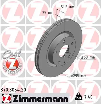 ZIMMERMANN Brzdový kotouč 370305420