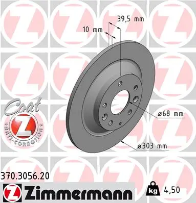 Brzdový kotouč ZIMMERMANN 370.3056.20
