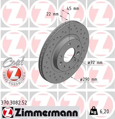 Brzdový kotouč ZIMMERMANN 370.3082.52