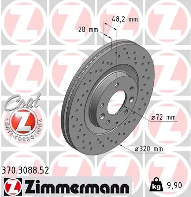 Brzdový kotouč ZIMMERMANN 370.3088.52