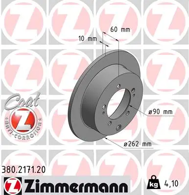 Brzdový kotouč ZIMMERMANN 380.2171.20