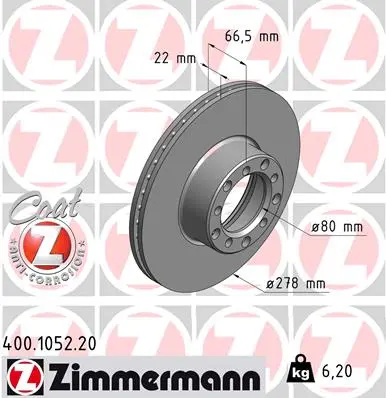Brzdový kotouč ZIMMERMANN 400.1052.20